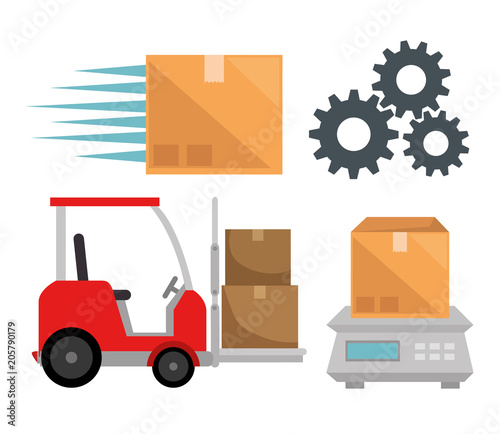 delivery service set icons vector illustration design