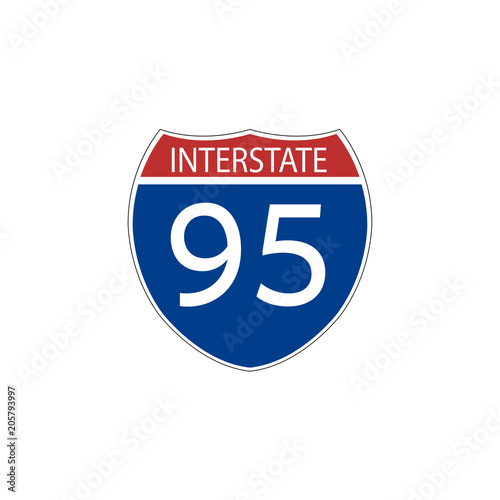 USA traffic road signs. interstate route sign. vector illustration