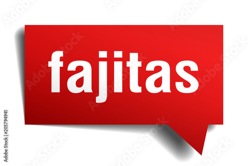 fajitas red 3d speech bubble