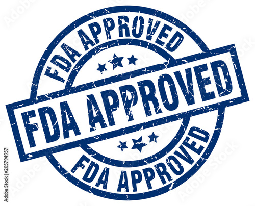 fda approved blue round grunge stamp