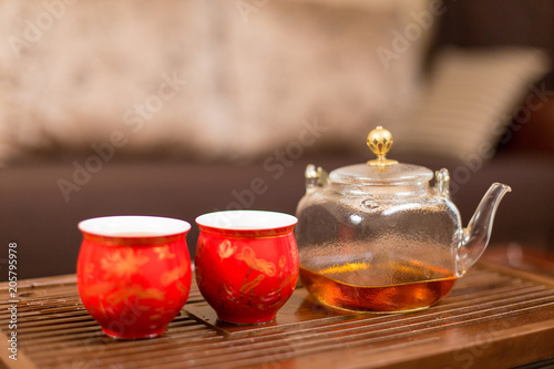 Chinese tea ceremony, Puer tea in assortment 
