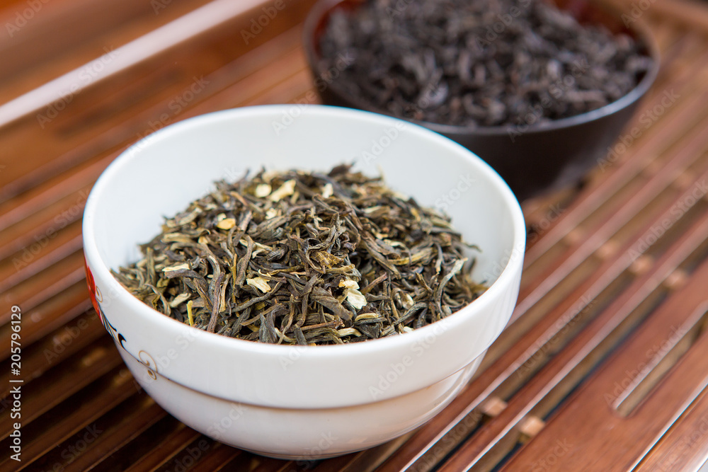 Fototapeta premium Chinese tea ceremony, Puer tea in assortment 