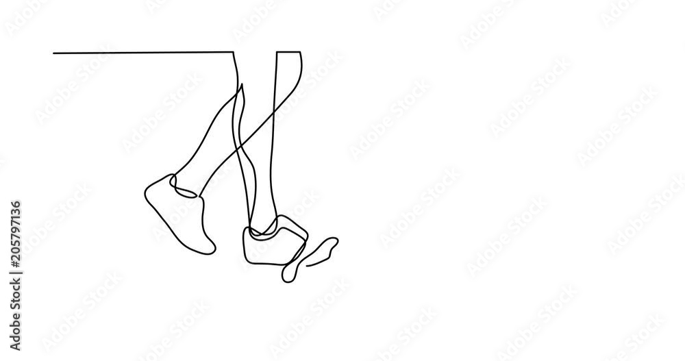 Self drawing animation of walking a dog - continuous line drawing Self drawing animation of walking a dog - continuous line drawing