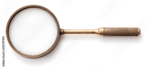 single retro magnifier isolated on white background