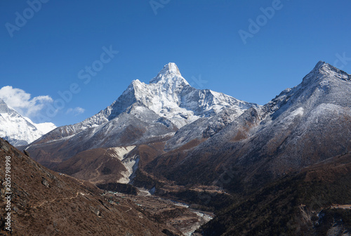 Ama Dablam Mount view from Sagarmatha National Park, Everest region, Nepal
