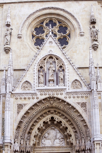 Beautiful decorations above Zagreb cathedral entrance