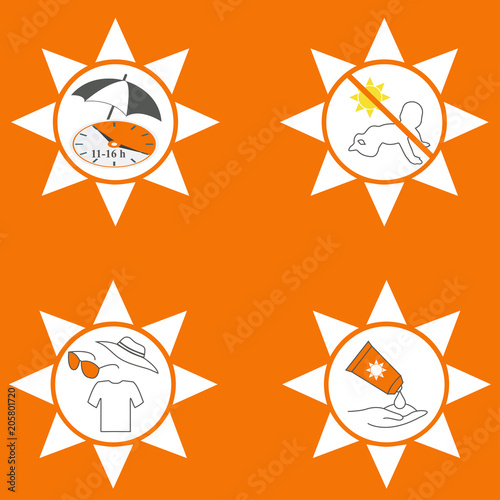 Four UV protection icons