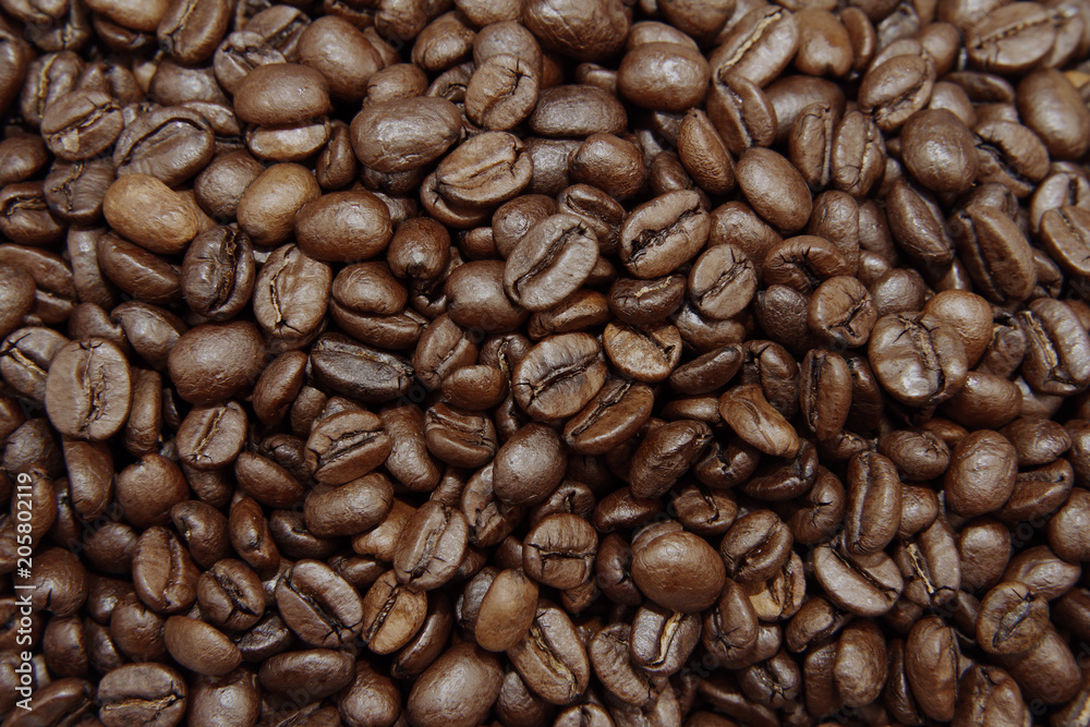 Naklejka premium Roasted coffee beans