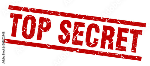 square grunge red top secret stamp