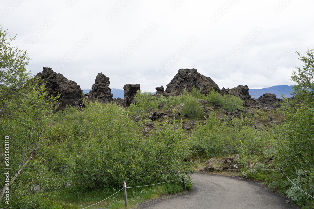 Landschaft bei Dimmuborgir am Mývatn-See / Nord-Island