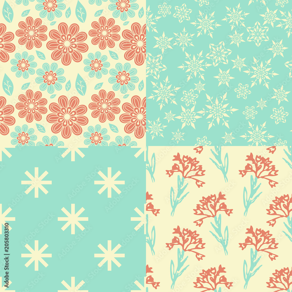 Seamless decorative patterns Seamless decorative patterns