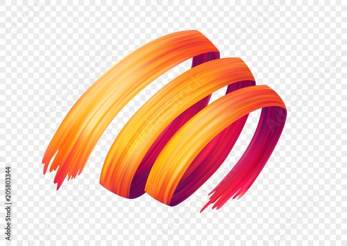 Color brushstroke oil or acrylic paint design element. Vector illustration