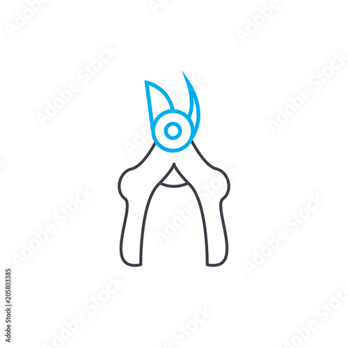 Cutting bush line icon, vector illustration. Cutting bush linear concept sign.
