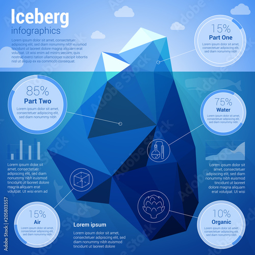 Iseberg  low-polygonal infographics photo