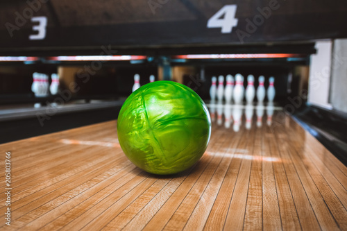 Bowling ball with pins