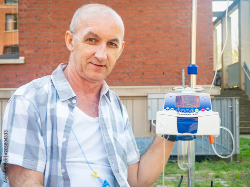 Patient undergoing chemo treatment sadness alone photo