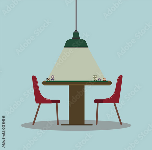 Poker table illustration.