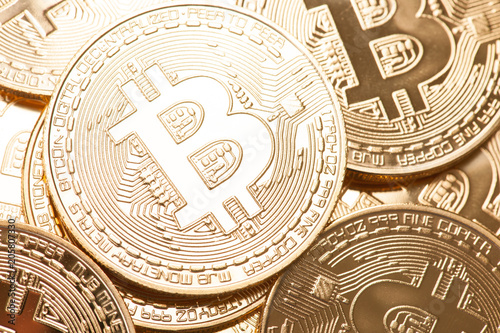 Crypto currency Bitcoin isolated over white background