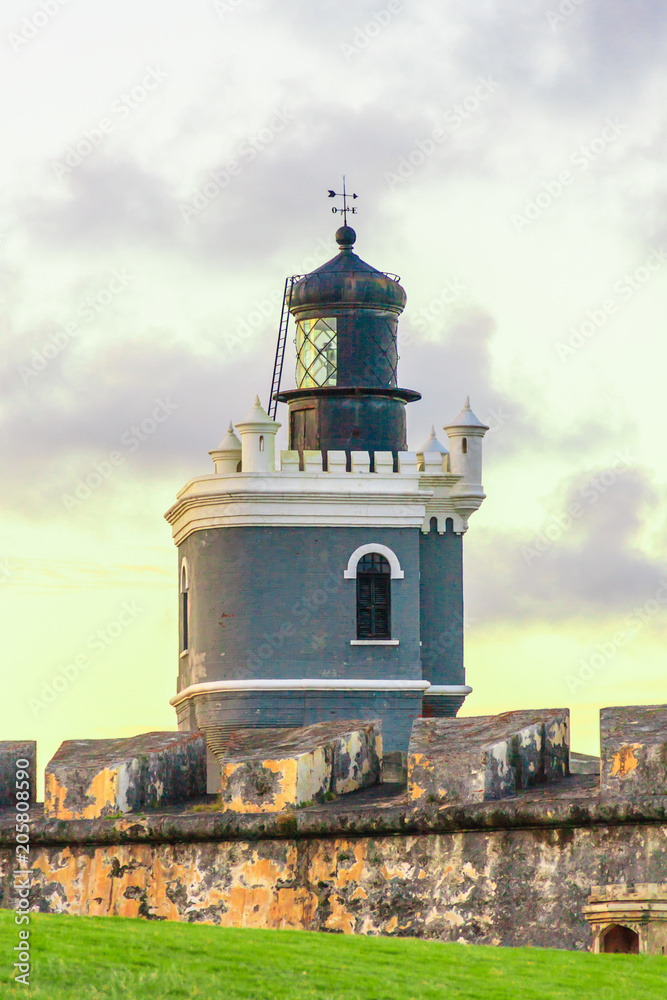 San Juan, Puerto Rico - Feb 02, 2018 - Castle San Felipe del Morro the Light House