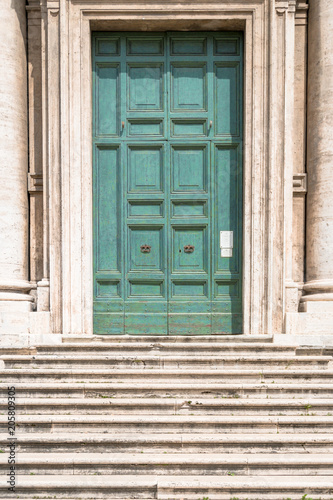 old vintage wooden door in Rome  Italien