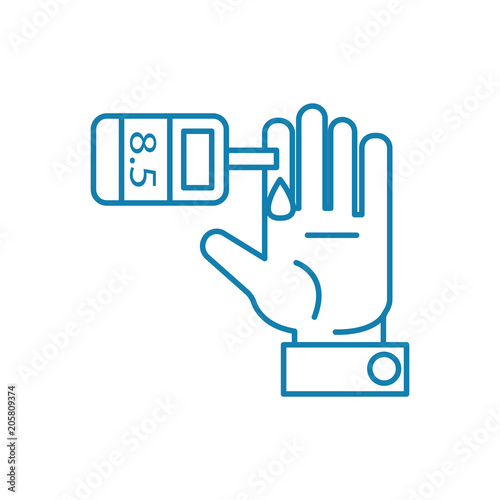 Insulin test line icon, vector illustration. Insulin test linear concept sign.