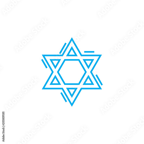 Jewish symbol line icon, vector illustration. Jewish symbol linear concept sign.