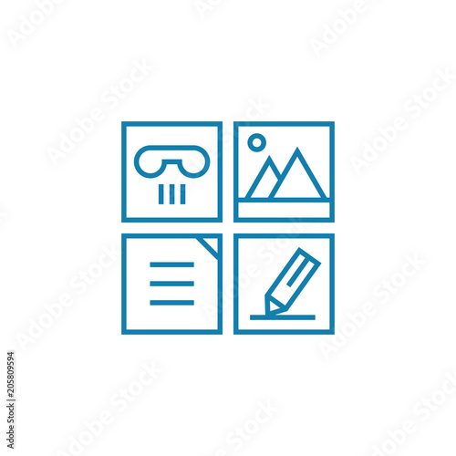 Job responsibilities line icon, vector illustration. Job responsibilities linear concept sign.