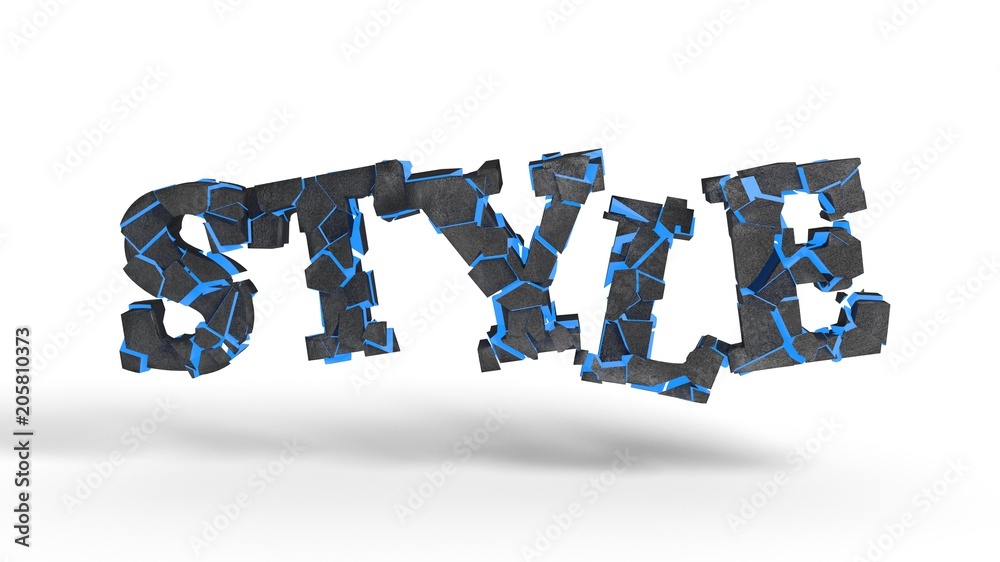 STYLE fragmented writing background, 3d rendering STYLE fragmented writing background, 3d rendering