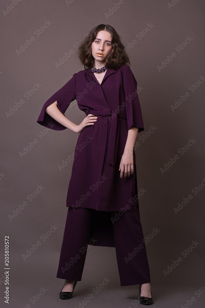 Fototapeta premium A photo of beautiful girl is in fashion style, glamur