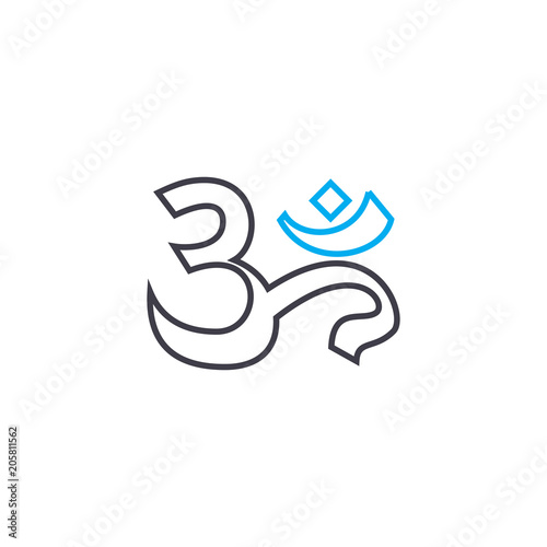 National writing line icon, vector illustration. National writing linear concept sign. photo