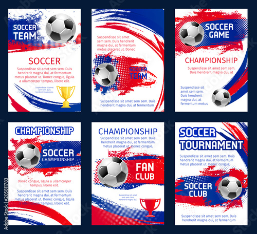 Vector world soccer championship posters