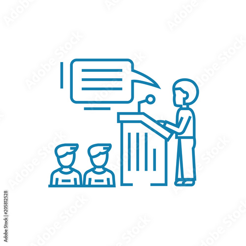 Oratory line icon, vector illustration. Oratory linear concept sign.
