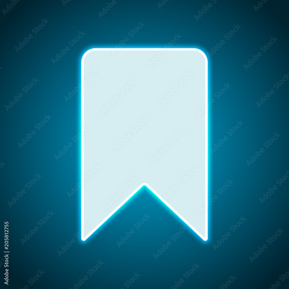 simple bookmark icon. Neon style. Light decoration icon. Bright electric symbol
