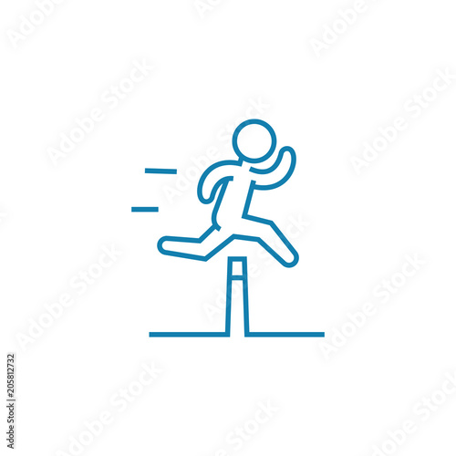 Overcoming difficulties line icon, vector illustration. Overcoming difficulties linear concept sign.
