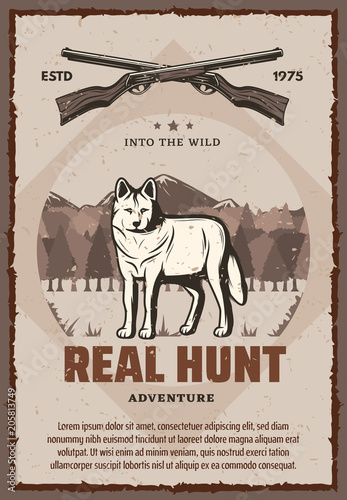 Real hunt vector poster