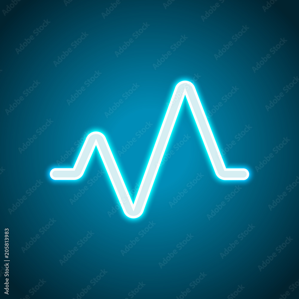 cardiac pulse line. simple single icon. one line style. Neon style. Light decoration icon. Bright electric symbol cardiac pulse line. simple single icon. one line style. Neon style. Light decoration icon. Bright electric symbol