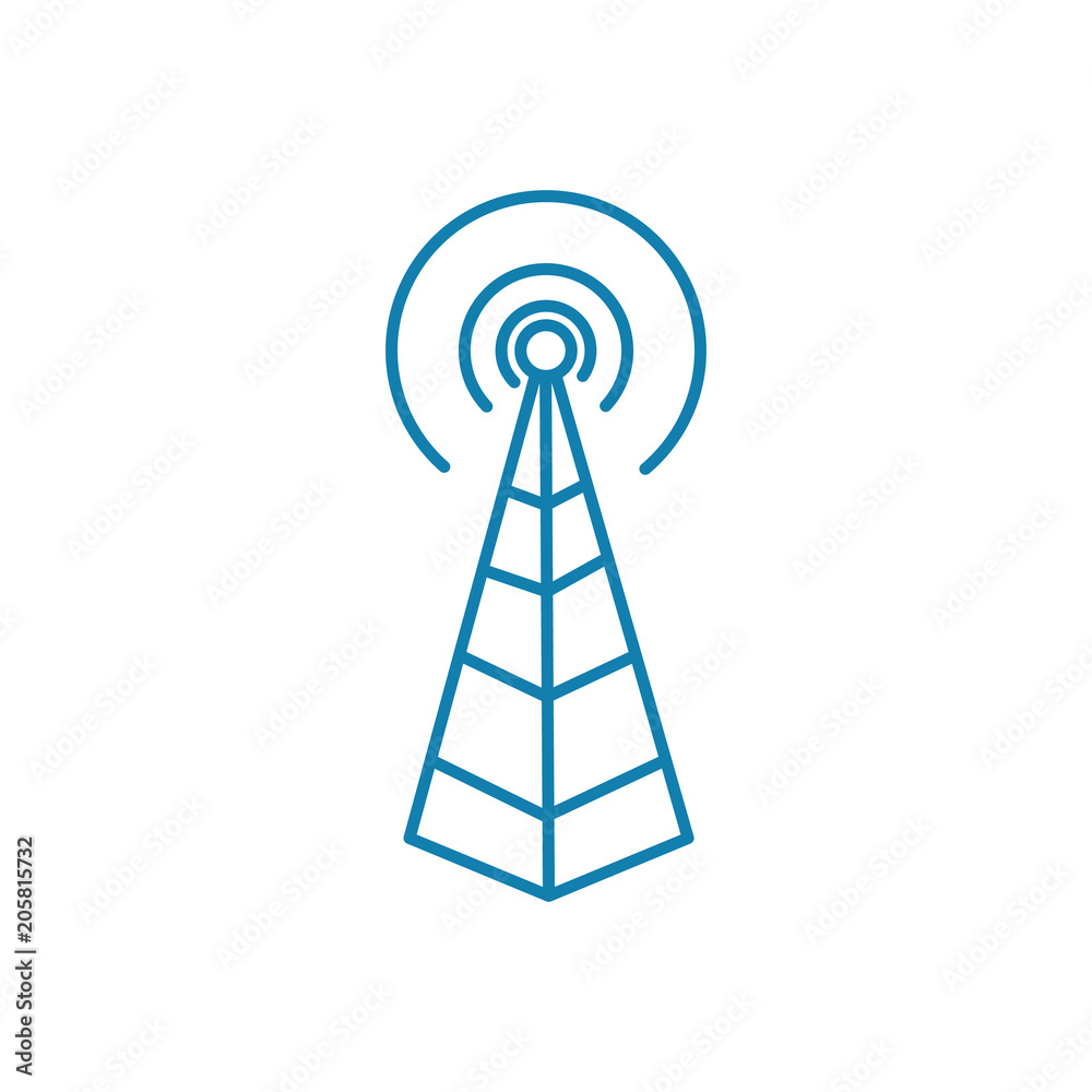 Vecteur Stock Radio base station line icon, vector illustration. Radio base  station linear concept sign. | Adobe Stock