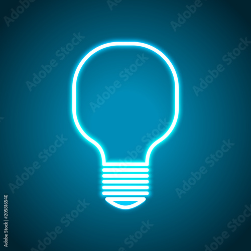 Light lamp icon. Neon style. Light decoration icon. Bright elect