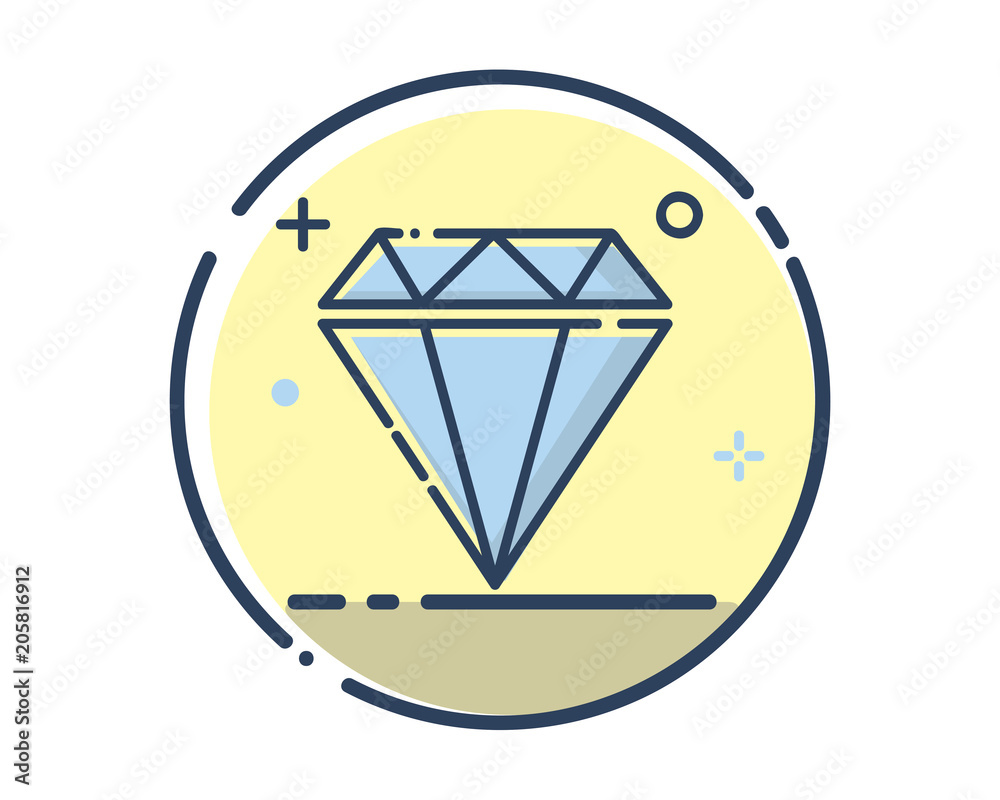 diamond icon design illustration,line filled style design, designed for web and app