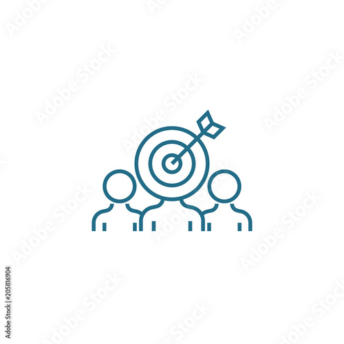 Selection of potential buyers line icon, vector illustration. Selection of potential buyers linear concept sign.