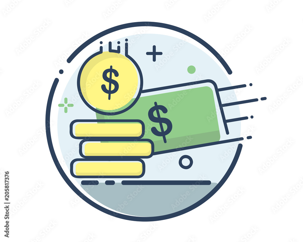 finance icon set design illustration,line filled style design, designed for web and app