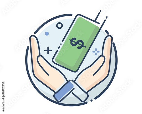 receive fees icon set design illustration,line filled style design, designed for web and app