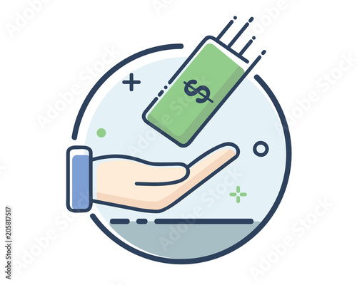 receive fees icon set design illustration,line filled style design, designed for web and app