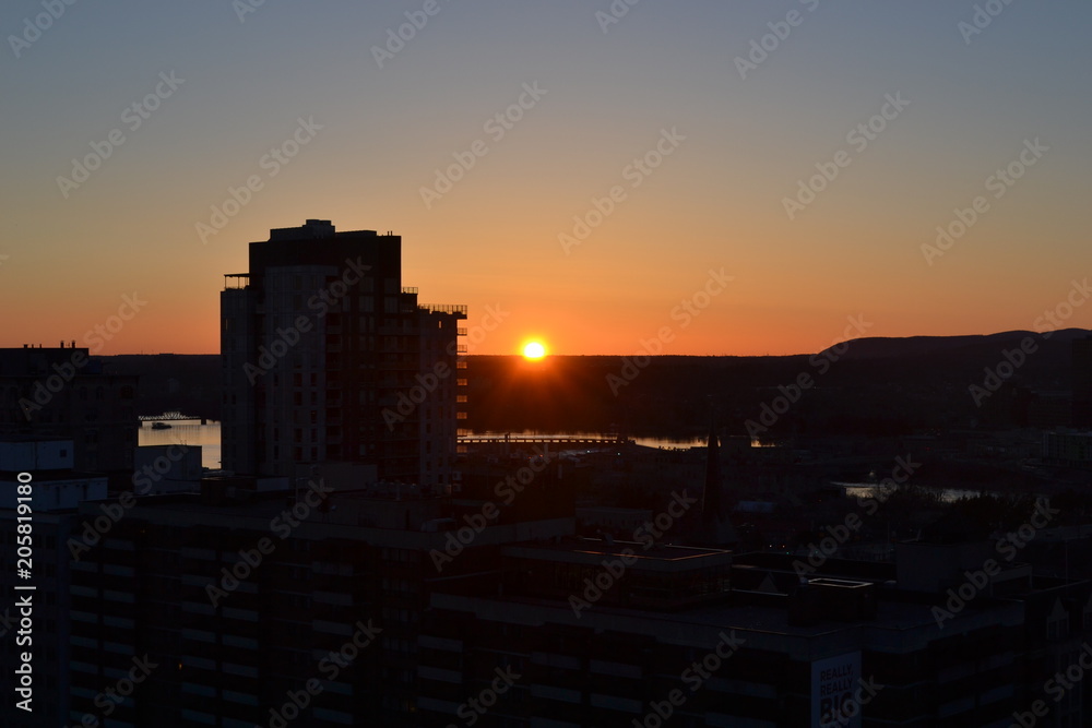 Canadian urban city sunset