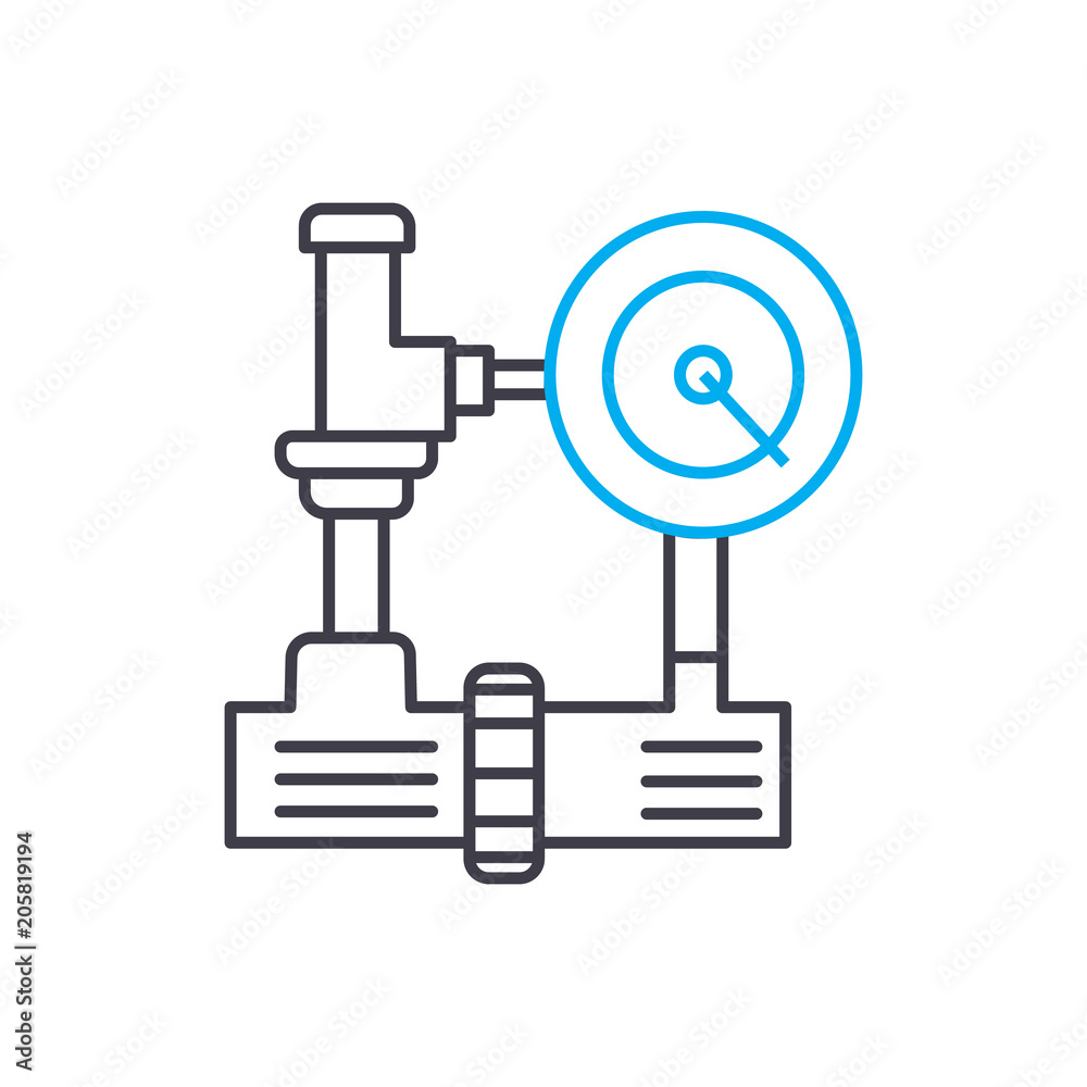 Water supply industrial system line icon, vector illustration. Water