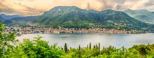 Aerial view over the Town of Salo, Lake Garda, Italy photo