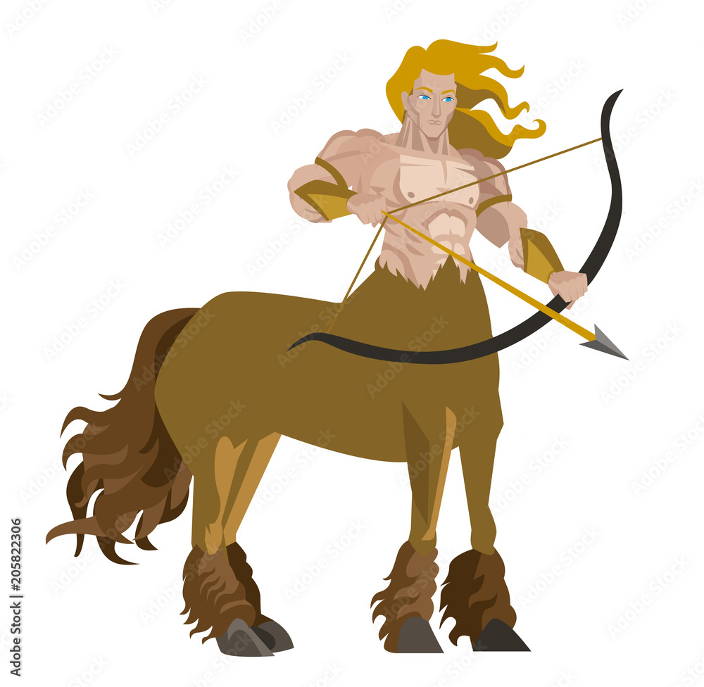Vettoriale Stock centaur with bow and arrow | Adobe Stock