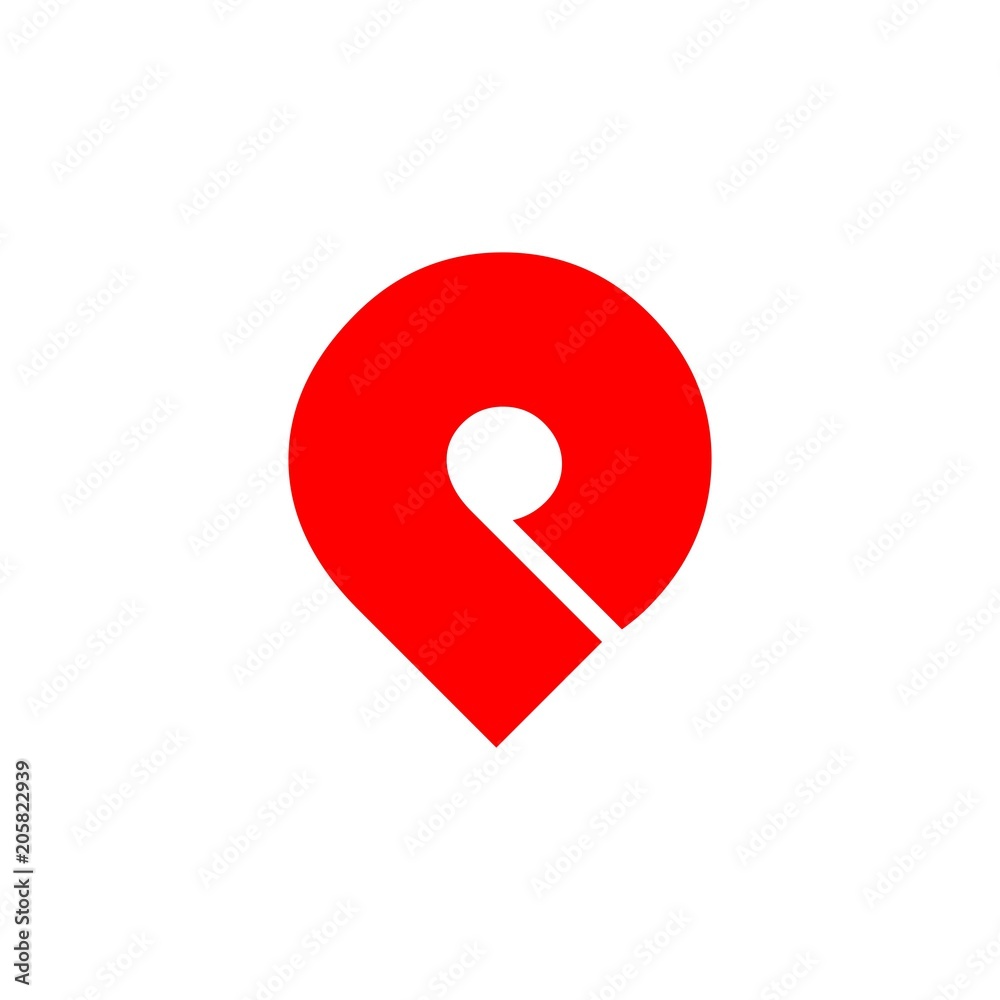 red letter p logo vector