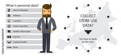 GDPR concept. General Data Protection Regulation. New EU law from 2018.
