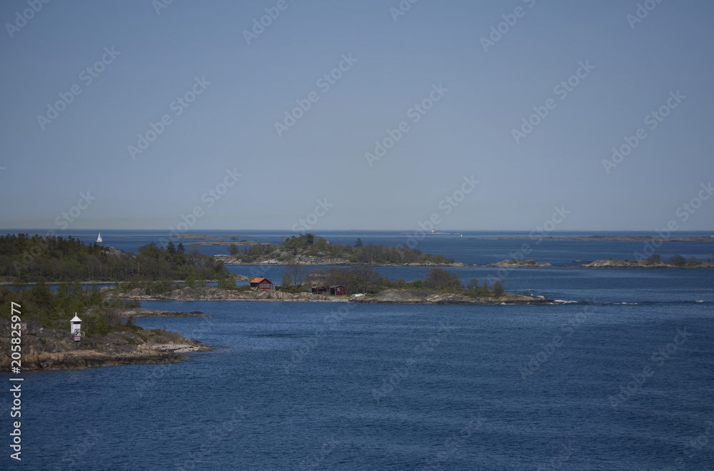 The outer archipelago of Stockholm a tranquil day in spring